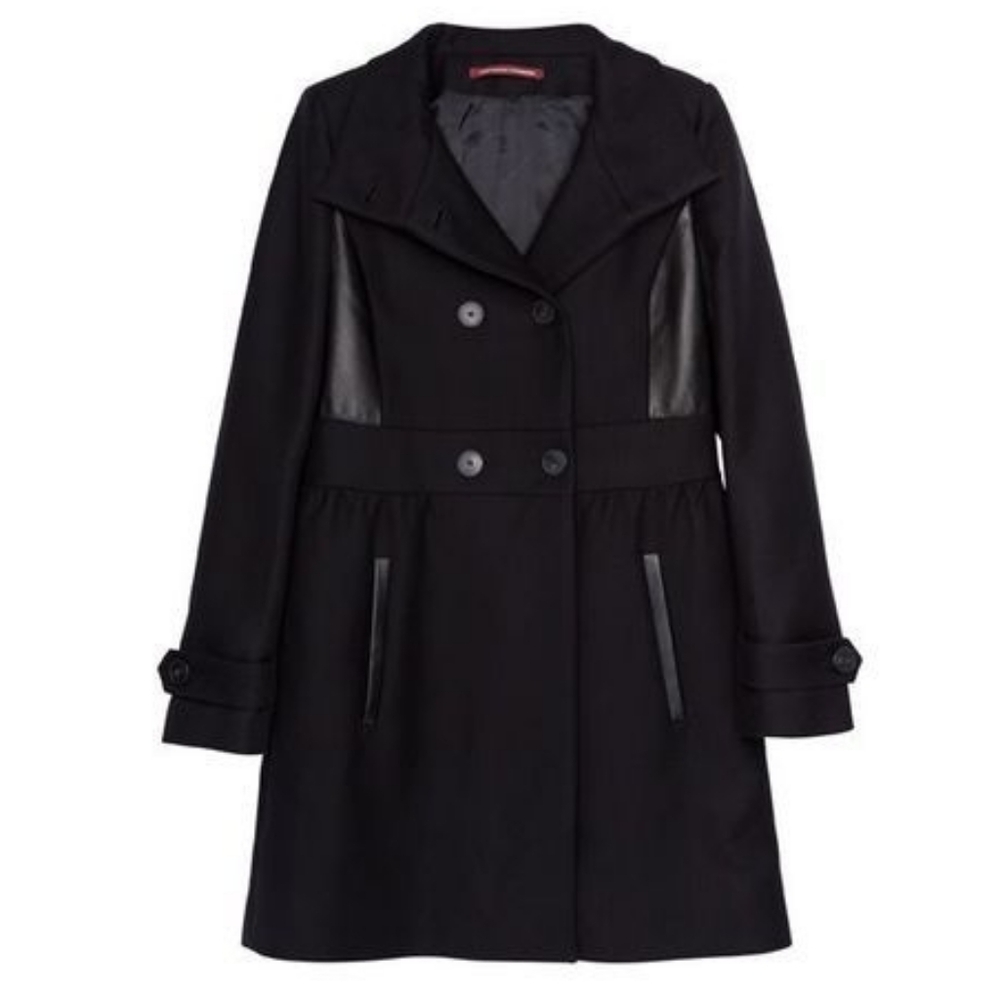 Comptoirs des Cottoniers | Cotton and Wool-Blend Coat with Leather Panels